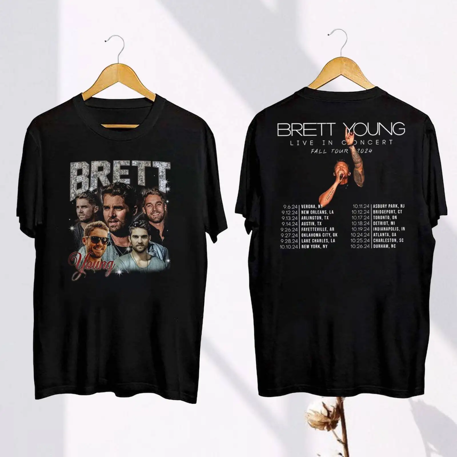 Graphic Brett Young Fall Tour 2024 T-Shirt, Brett Young Homage Shirt, Brett Youn