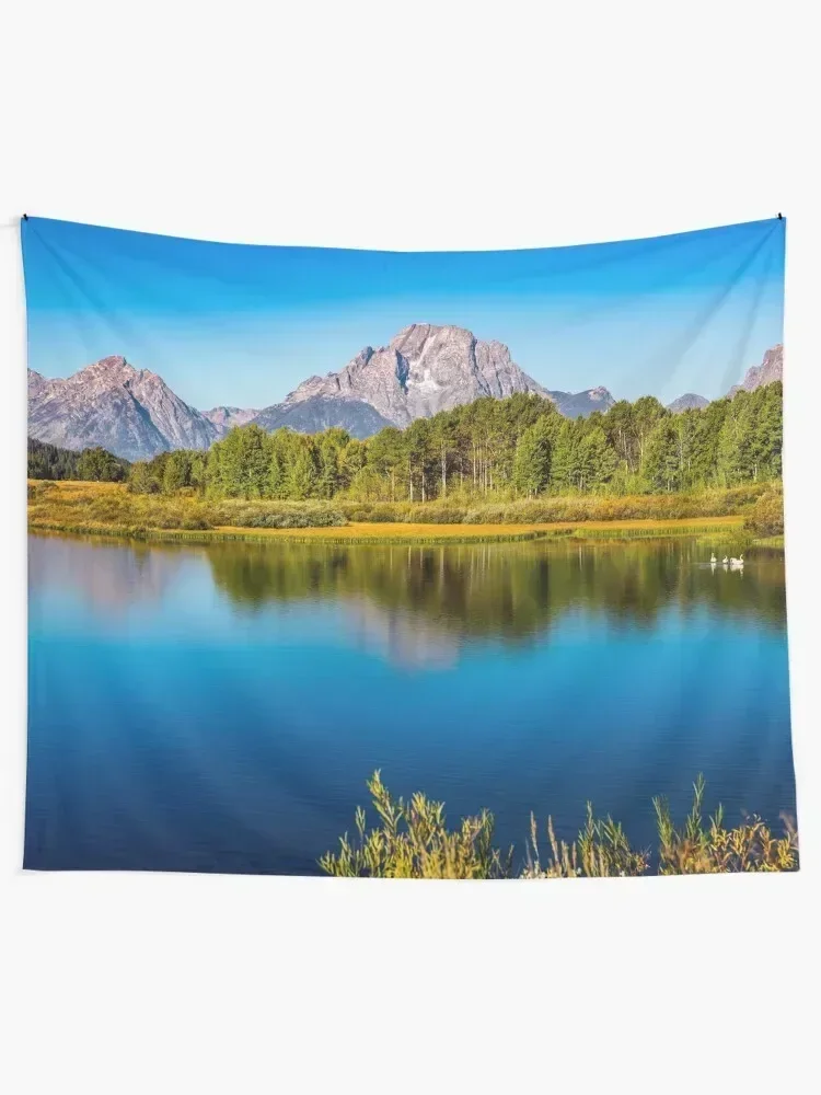 Oxbow Bend - Mt. Moran in the Grand Tetons Tapestry Bedroom Deco Bedrooms Decor Carpet On The Wall Decor For Bedroom Tapestry