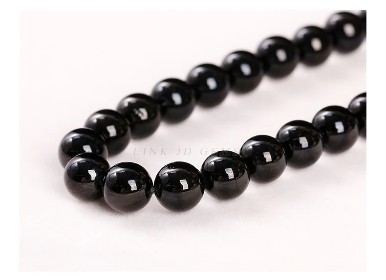 Natürliche Stein Perle Schwarz Turmalin Runde Lose Spacer Edelstein 4 6 8 10 12mm Für Schmuck Machen Diy Armband halskette Zubehör – Detail 12