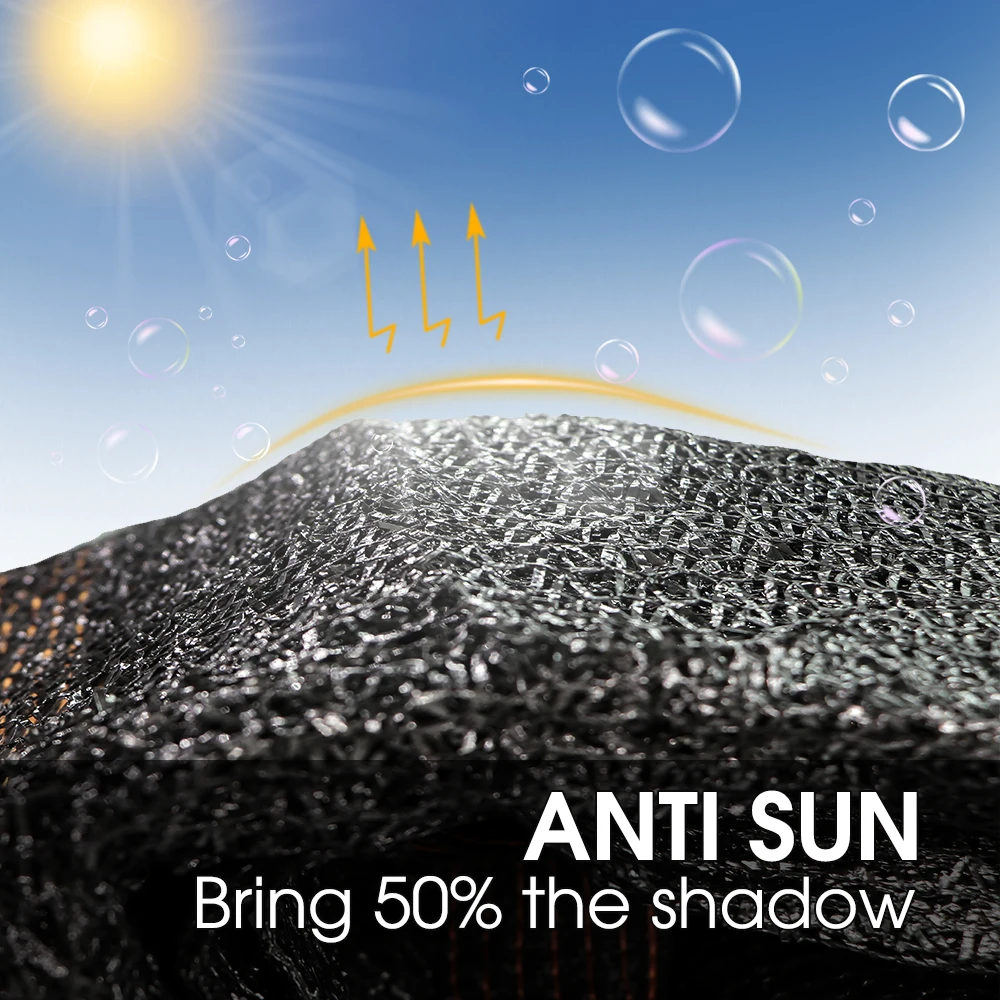 23 Size Black Shade Cloth 3Pin Mesh Tarp Garden Sunblock Shade with Grommets Anti-UV HDPE 50% Shading Net Plant Cover Greenhouse
