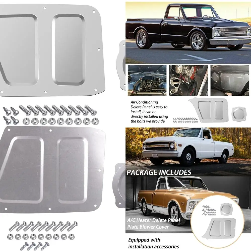 A/C Delete Panel Plate Blower Cover Fits for Chevrolet/GMC Trucks C10 C20 C30 K10 K20 K30 Jimmy K5 and Blazers 1967-1972 (with b