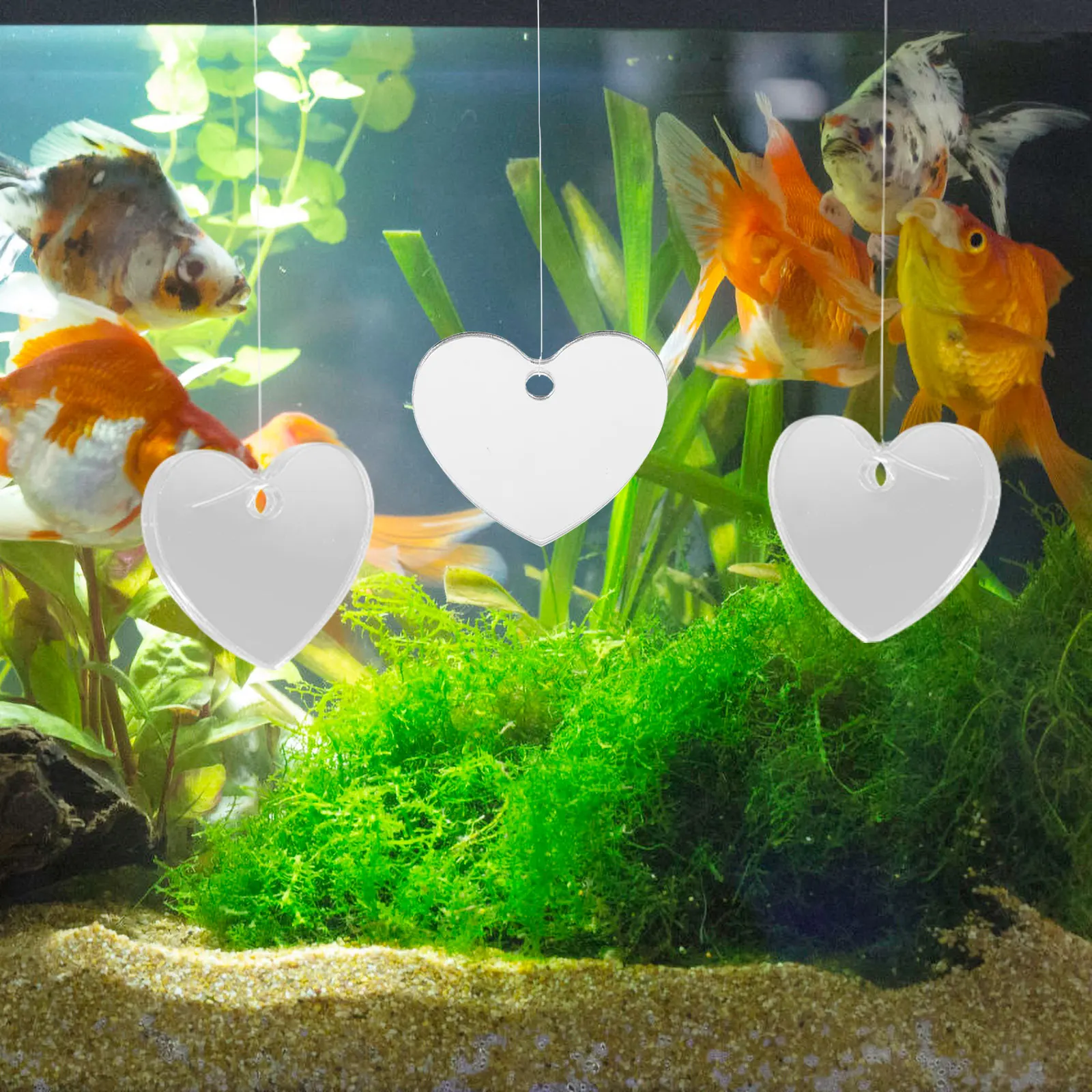 

4Pcs Betta Fish Tank Decor Durable Acrylic Floating Ball Design Easy Betta Mirror For Decor Maintenance Pet Supplies