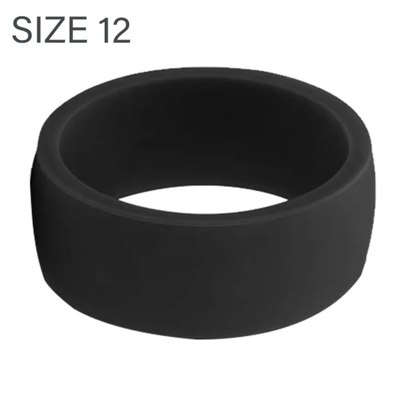 AOAO-8.7mm Popular for Men Women Silicone Cool Rings Silicone Wedding Ring Environmental Outdoor Sports RingX2 12