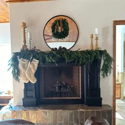 Christmas Norfolk Pine Garlands, Real Touch Fake Plants Artificial Greenery Garland for Table Wall Fireplace Home Decoration