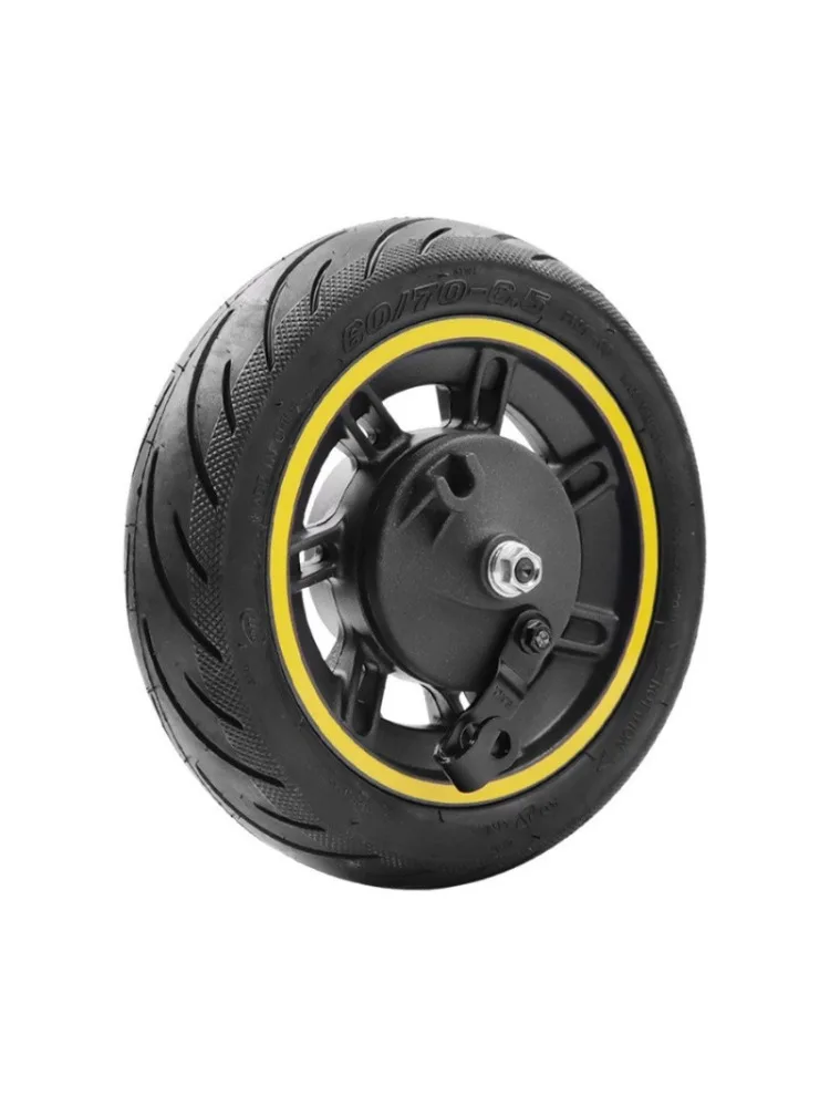 Roue avant complète pour Ninebot Max G30, pneu de 10 pouces 60/70-6.5 avec bande jaune et frein à tambour, remplacement d'origine
