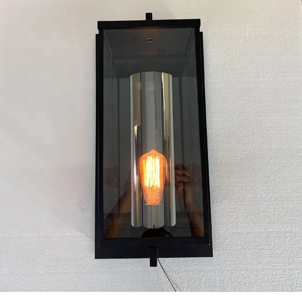 YYHC Design American Style Waterproof Outdoor Lighting Fixture Wall Sconce Luxury Hotel Led Lamp Black Wall Lantern