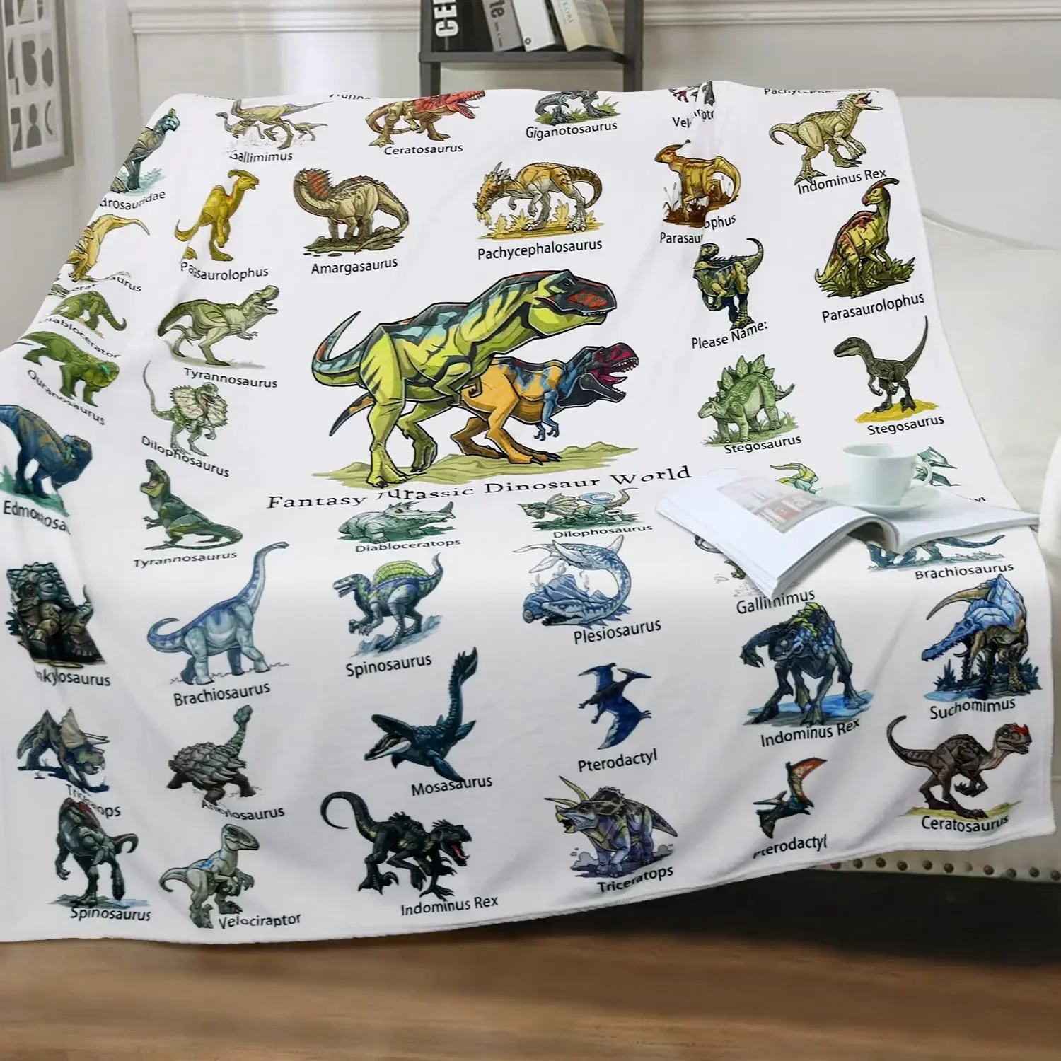 Dinosaur Blanket for Boys Jurassic Dino World Park Soft Flannel Throw Blanket Dinosaur Room Decor for Boys Gifts for Sofa Bed