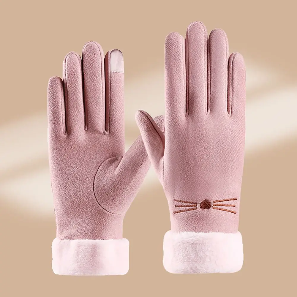Knitted Wool Finger Gloves Screen Touchable Wrist Glove Bracers Thicken Korean Style Winter Riding Gloves For Woman Winter Warm
