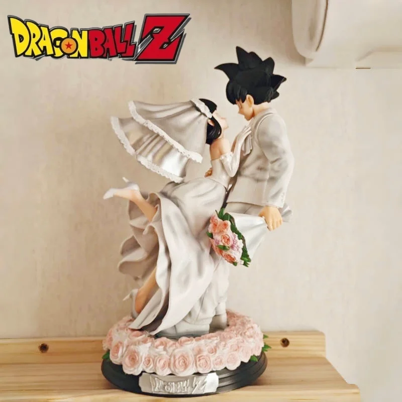 

Hot Sale 31cm Dragon Ball Son Goku And Chichi Marry Wedding Anime Action Figure Model Toys Decoration Collectible Dolls Gifts