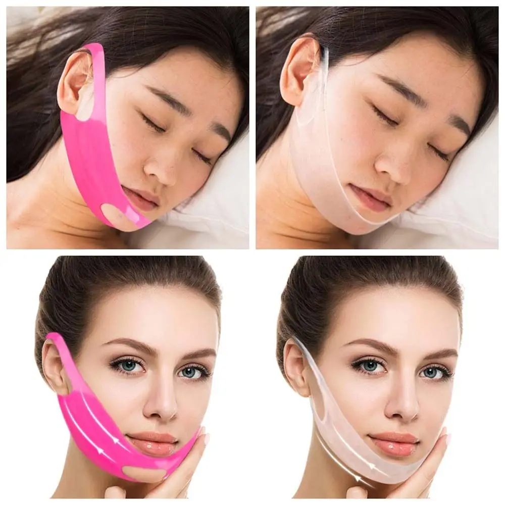 Reduzir queixo duplo silicone rosto cinta cinto máscara anti-rugas levantar elevador máscara oval escultura reutilizável rosto emagrecimento cinta rosto