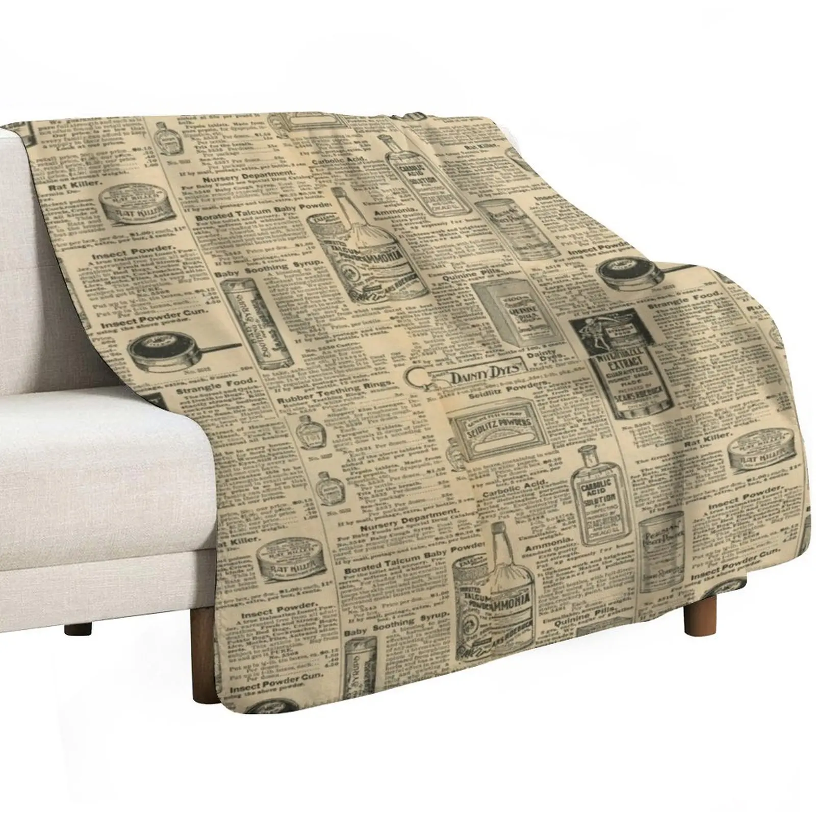 

antique newspaper pattern 2 Throw Blanket warm winter Shaggy Luxury Brand Blankets