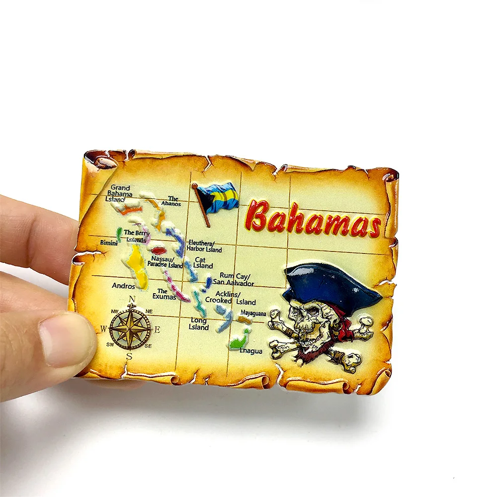 

Bahamas 3D Resin Fridge Magnet - Explore the Caribbean Island's Cultural Heritage and Historical Landmarks