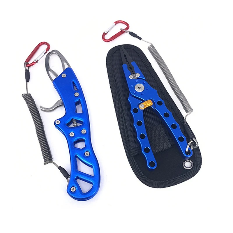 Y67 Multi-functional Fishing Pliers Set Aluminum Alloy Fish Controller Ring Cutters With Lock Matching Wire Slip Rope