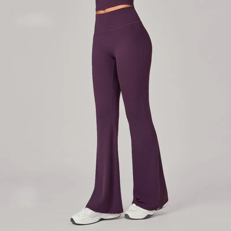 

Seamless Gym Workout Invisible Wrinkle Yoga Flared Pants Hip Lift Wide Leg Sports Long Pants High Waist Fitness Yoga Trousers