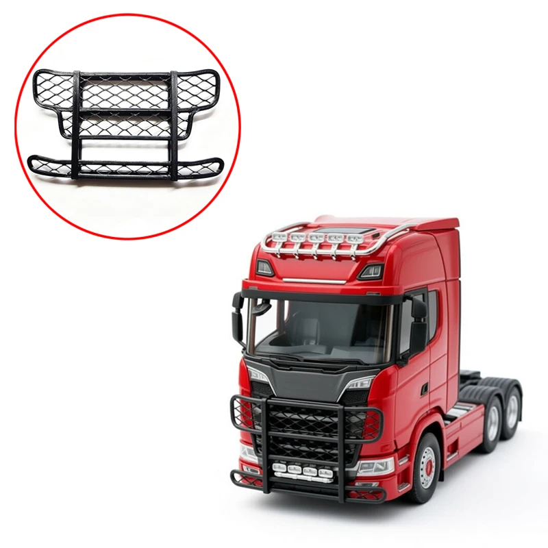 1PCS 1/14 Scale RC Heavy Truck Front Bumper Simulated Bull‑Bar Split‑Type Rear Mount Mod Part for Kabolite 770S Vehicle Model
