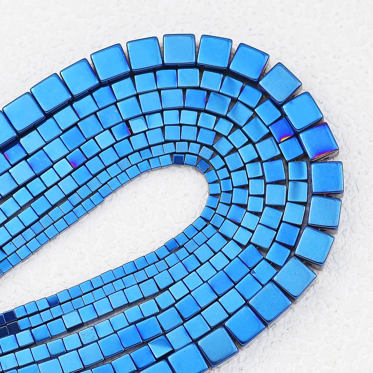 Blaue Hämatit-Perlen, quadratisch, Naturstein, lose Distanzperlen, 2/3/4/6 mm, für DIY-Schmuckherstellung, Charm-Armbänder, Halsketten, Ohrringe