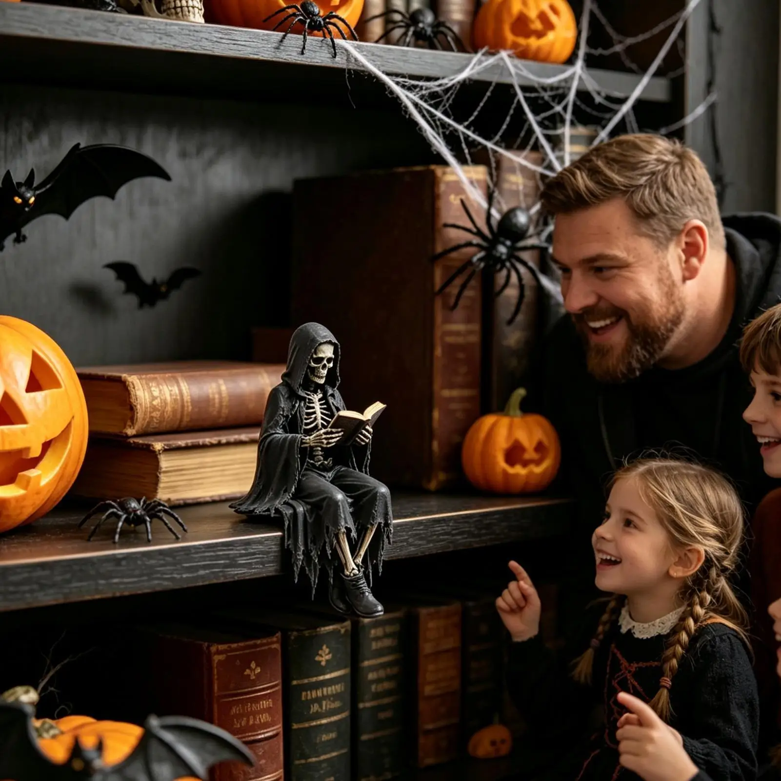 Gothic Robed Figurine Robed Spooky Resin Statue Gothic Bookshelf Decor For Shelf Tabletop Desktop Bookcase Corner Cabinet