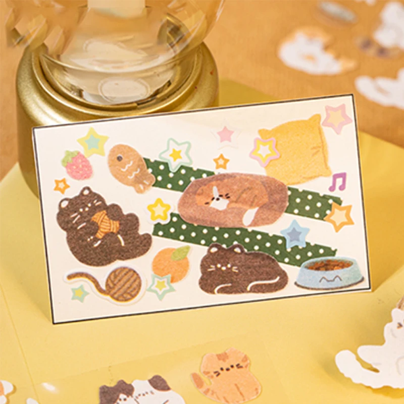 Mr. Paper 4-Pack Plush Pet Felt Stickers, 3D Faux Fur Texture, Cute Pet Theme Journal Scrapbook Decor, Creative Collage Material view 4