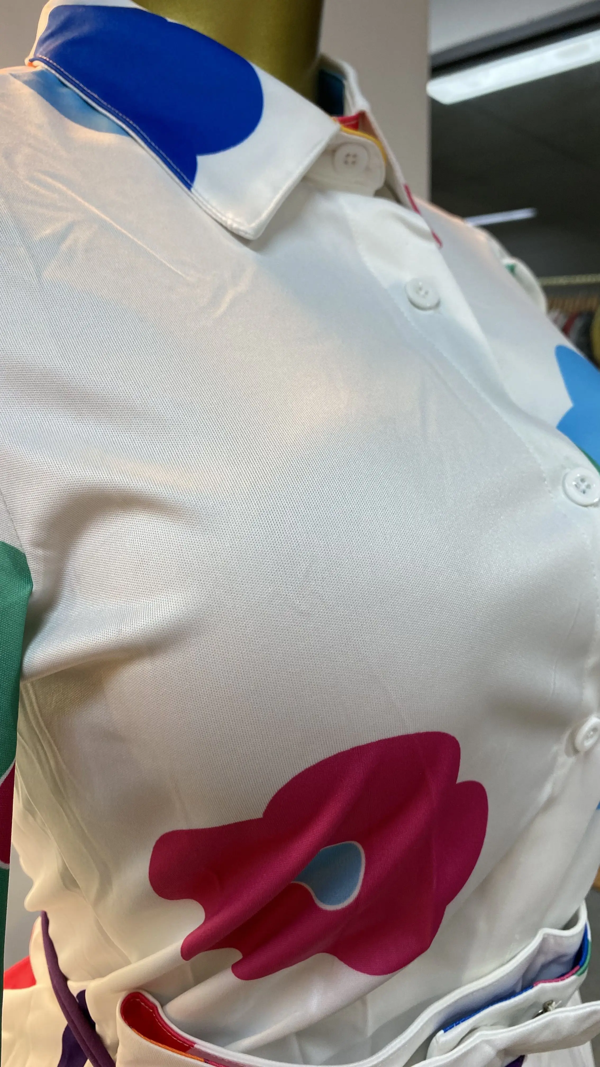 Abito lungo elegante stampato a maniche lunghe da donna 2025 Abito maxi da festa bianco casual con scollo a V-GZMM364