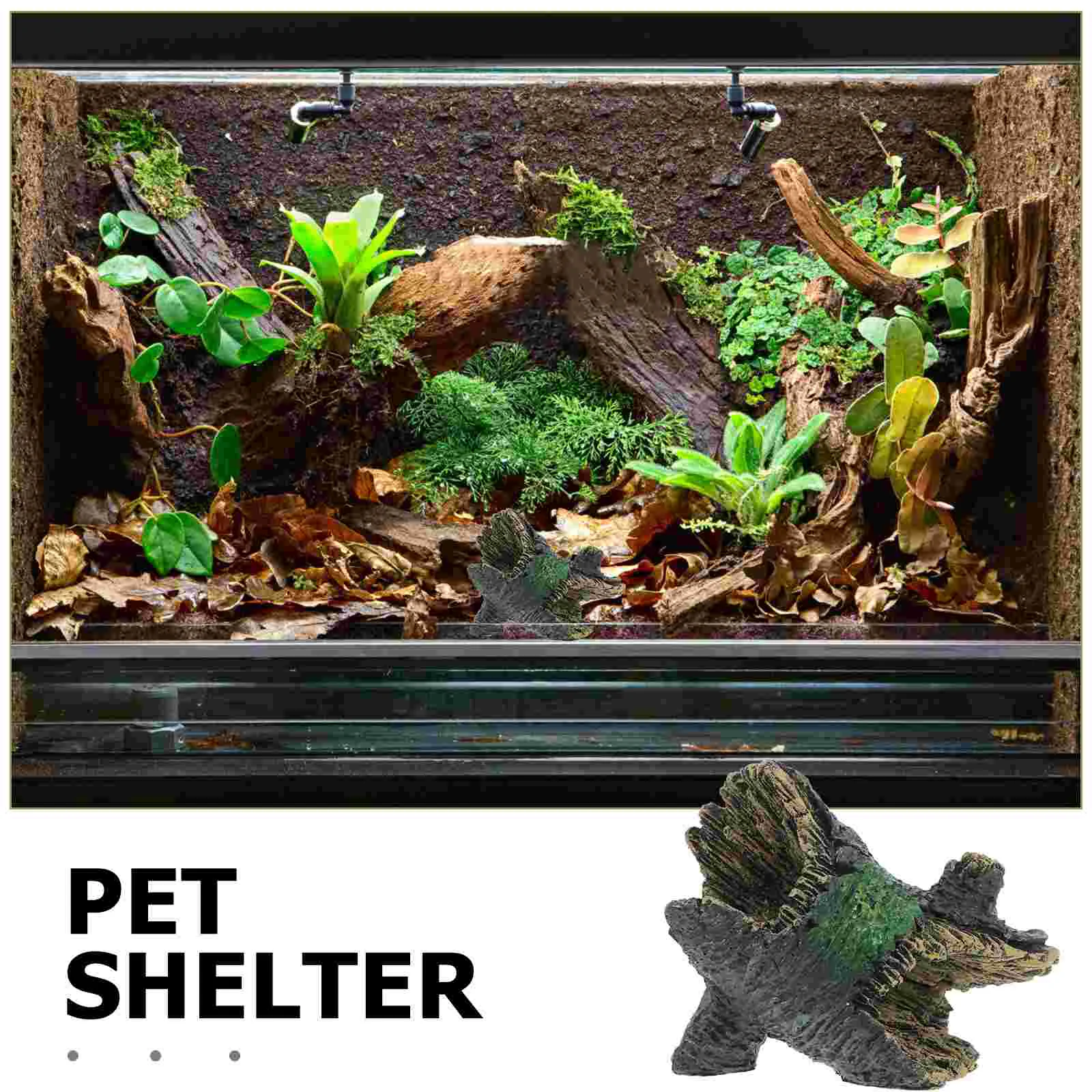 Tree Hole Shelter Tortoise Enclosure Lizard Tank Accessories Decorate Gecko Hides Reptile Resin Snake Harness Travel