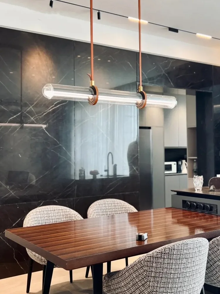 

Modern Minimalist Design Restaurant Art Hotel Bar High-end Belt Long Glass Chandelier