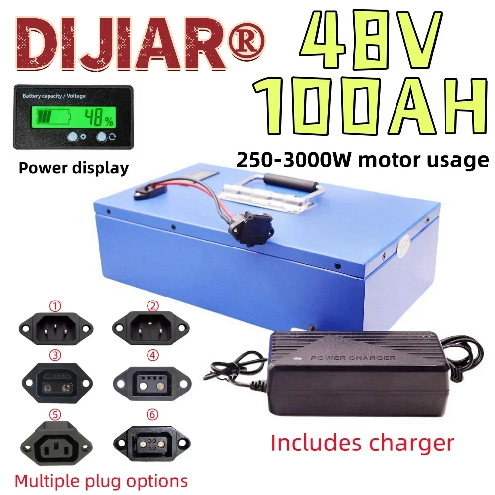 

Air freight fast transportation, 48V20AH-100Ah, 18650 full capacity lithium battery, metal shell, applied to 250-3000W equipment