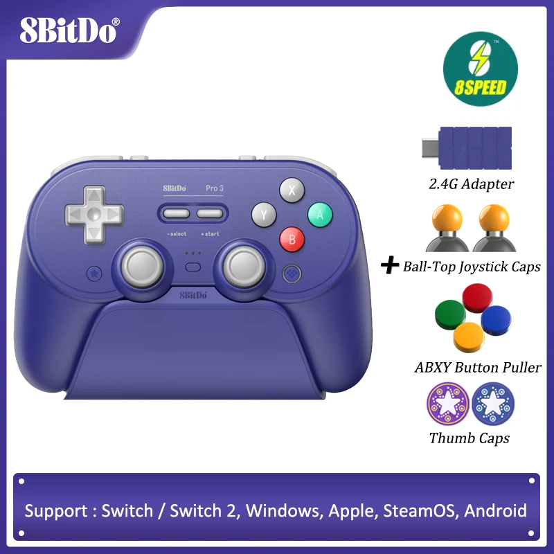 8BitDo Pro 3 Bluetooth Controller for Switch Windows Apple TMR Joysticks Switchable Triggers Swappable Buttons 2.4G USB Android image 3