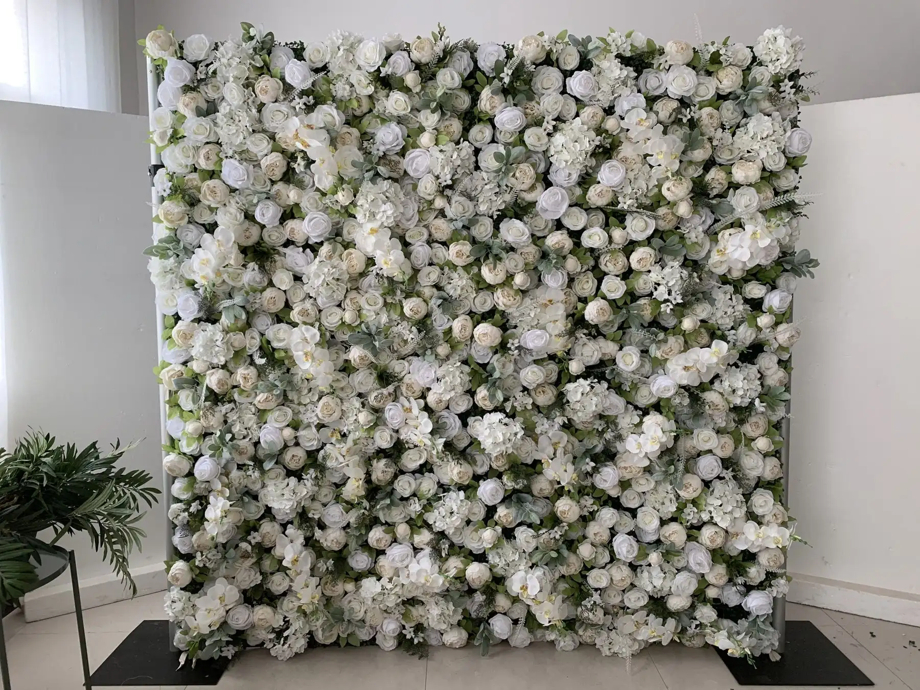 

Royal Series 3D Deluxe Edition White Rose Hydrangea Wedding background Mixed flower wall Peony fabric party decoration