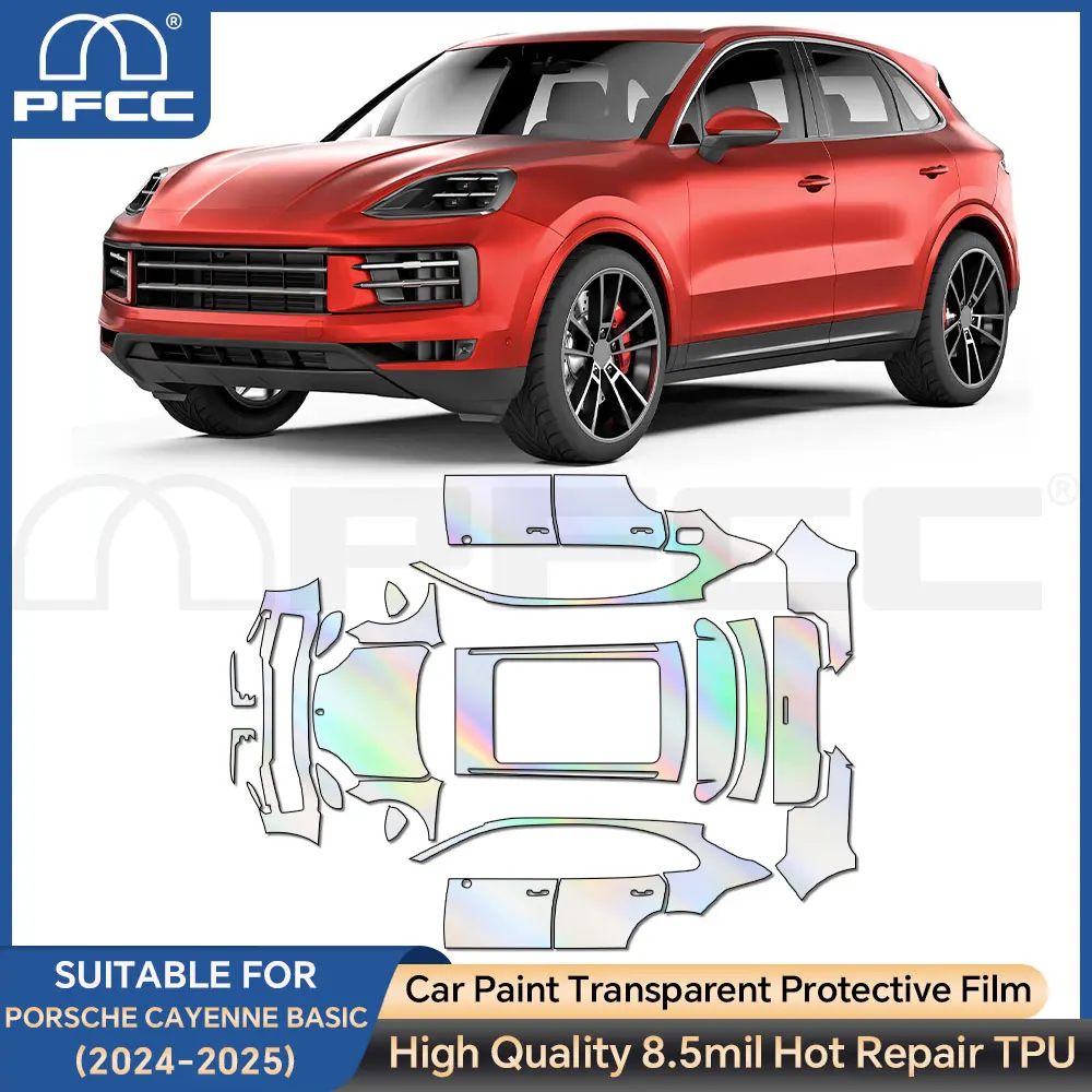 

Прозрачная наклейка из ТПУ, аксессуары для кузова, Стайлинг, предварительно вырезанная защитная пленка для краски, автомобильная прозрачная пленка для Porsche Cayenne podstawowe 2024-UP