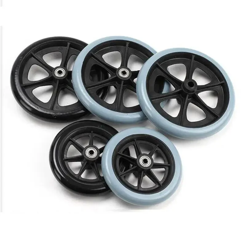 Wheelchair Universal Front Wheel Replacement 6/8 Inch Flexible Solid Tire Wheel Wheelchairs Accessories Wear-resistant