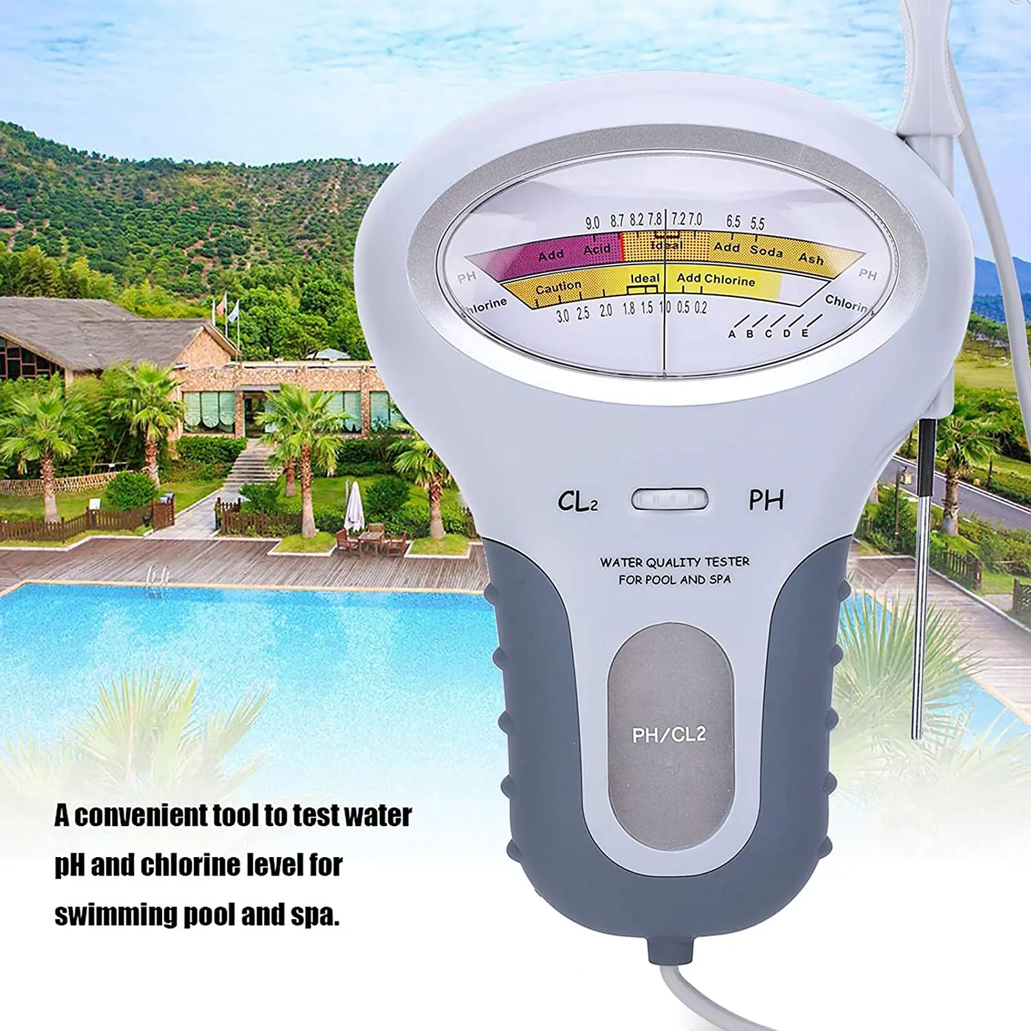 New 2 in 1 PH Chlorine Meter Chlorine Tester PH Tester Chlorine Water Quality Testing Device CL2 Measuring For Pool Aquarium