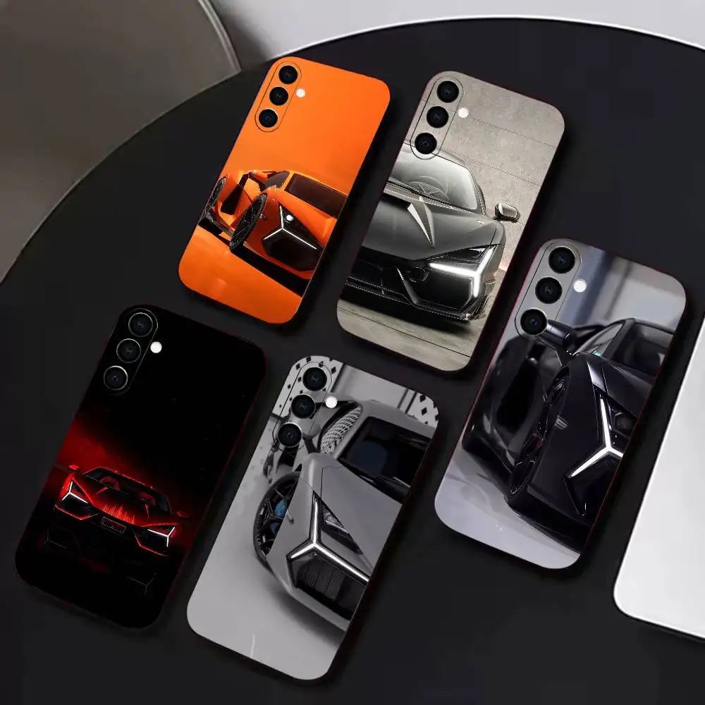 Revuelt-o Y-shaped light strip Car Phone Case Black Soft Silicone TPU For Samsung A72,A51,A70,A71,A53,A52,A73