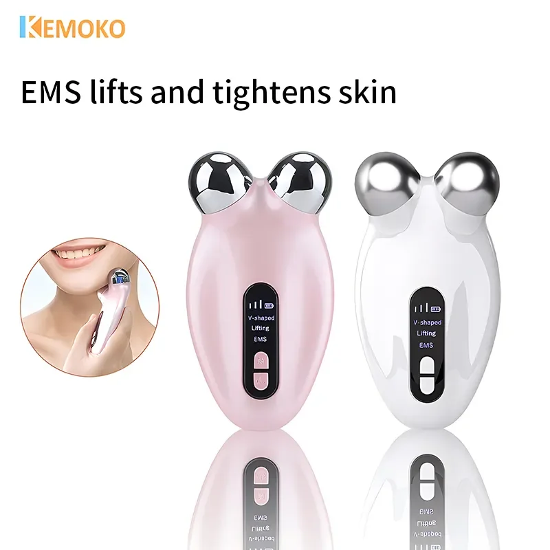 Face Beauty Apparaat Ems Microcurrent Face Lifting Massager 3d Roller Anti Rimpel Strakker Huidverjonging Verminderen Dubbele Kin