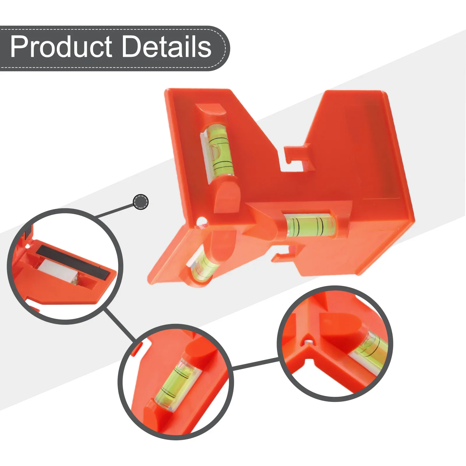 For Construction For DIY Projects Pipeline Level Three Bubbles Level Plastic Brand New Fixed Pipe Angle Normal Usage