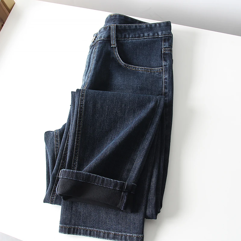 

ODM Cany Single Smooth Touch Elastic Comfortable Men's Straight Leg Pure Color Jeans Trendy Autumn Faion Urban Sle