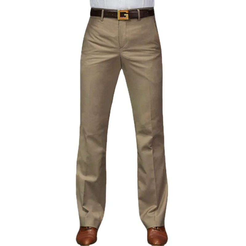 

Summer Flare Male Suit Trousers Boot Cut Business Straight High Waist White Red Clothing Dress Men's Pants Bootcut