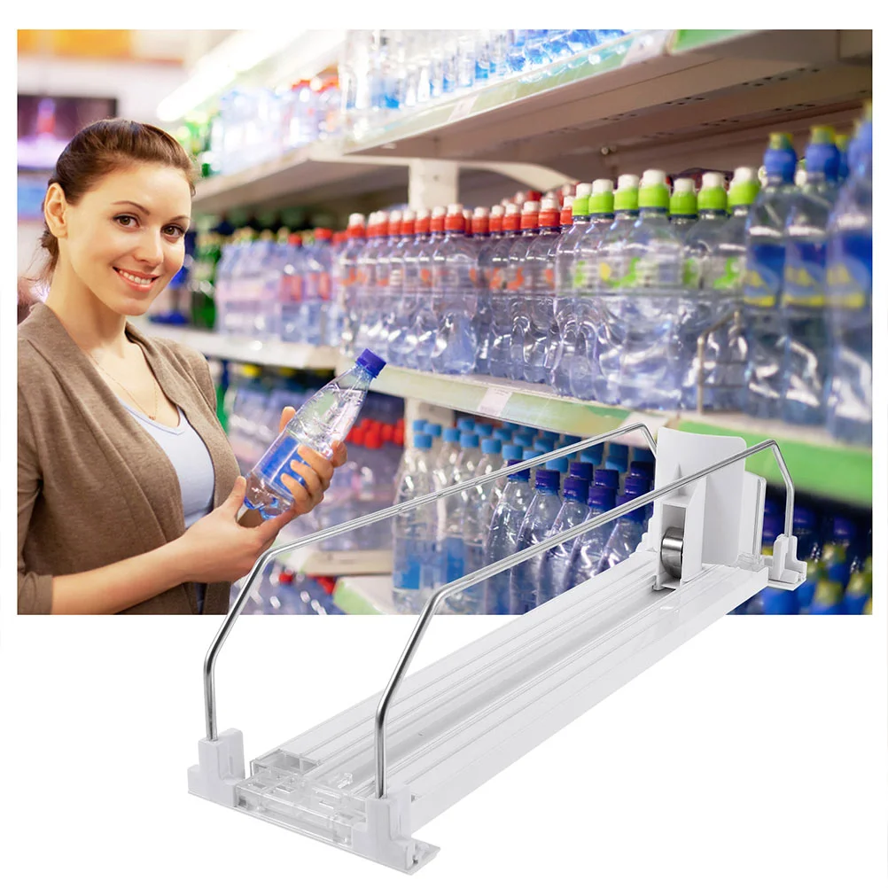 Drink Pusher Plastic Replenishment Display Rack Box Beverage Abs Supermarket Shelf Dispenser For Fridge