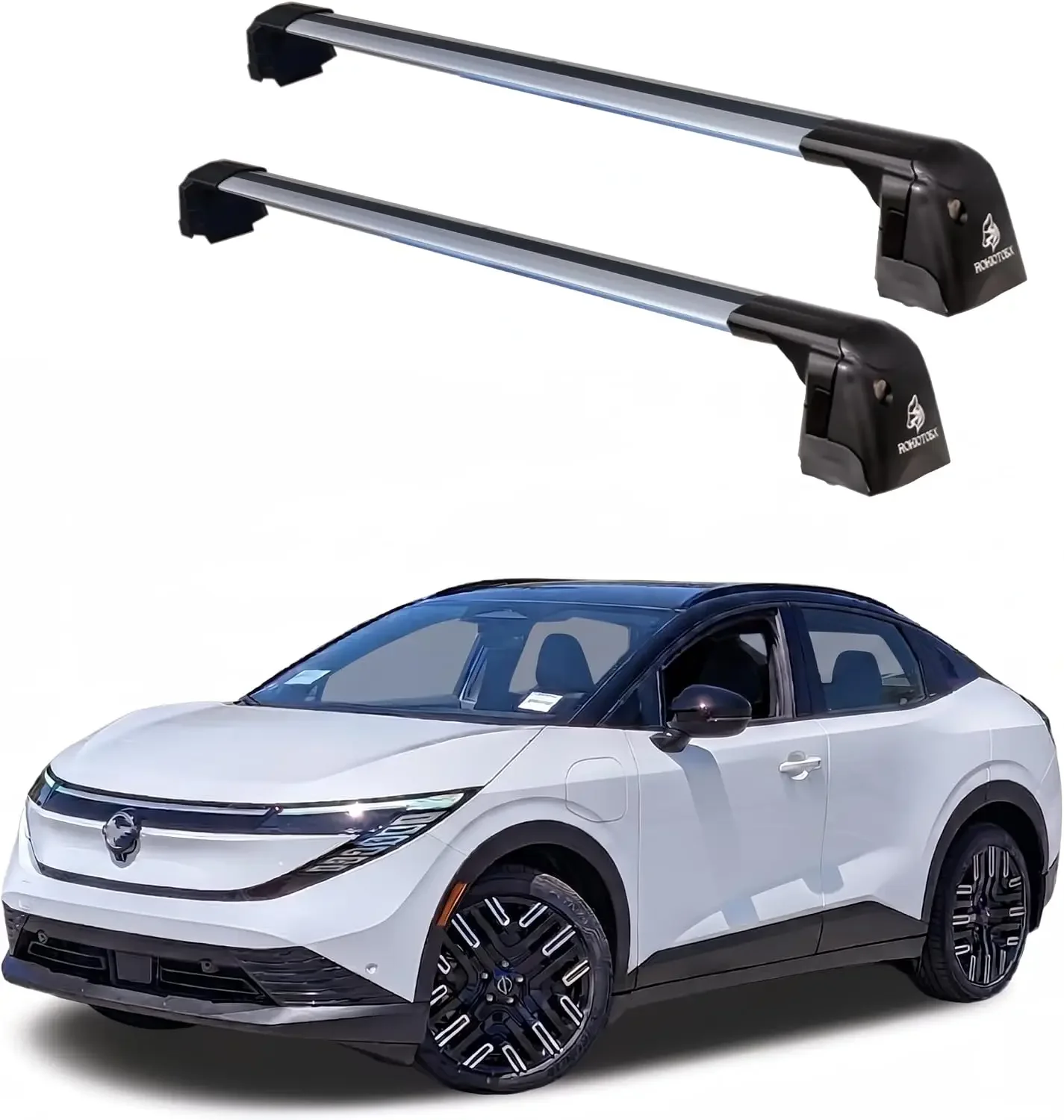 Coyote Roof Rack Cross Bars for 2026 Nissan Leaf Flush Rail | Pano Sunroof Fit, 220lb Capacity, No-Rattle T-Slot, Whisper-Quiet,