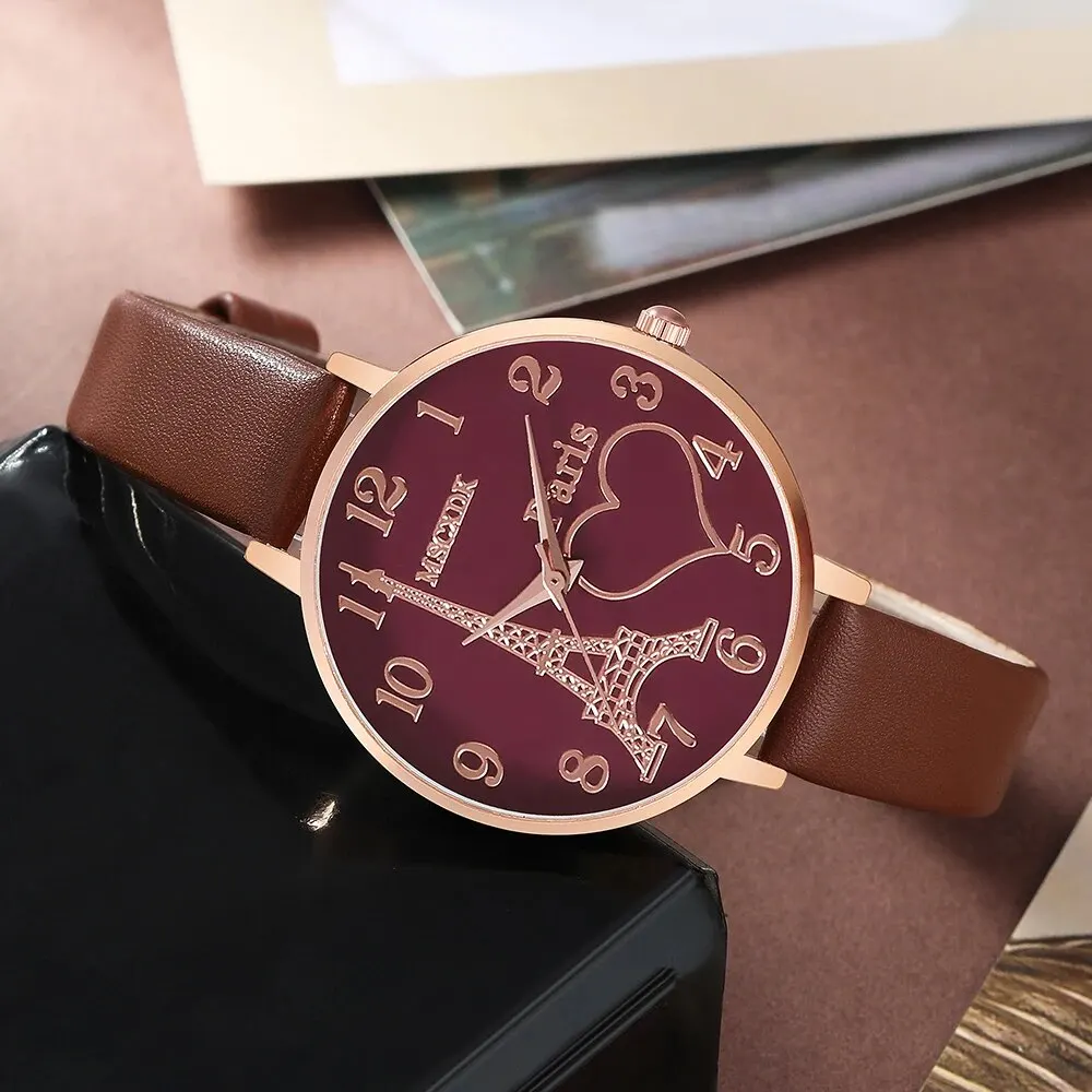 3PCS Set Women Casual Leather Watches Quartz Wristwatches & Ladies Simple Wallet Glasses Sunglasses Dress Clock Montre Femme