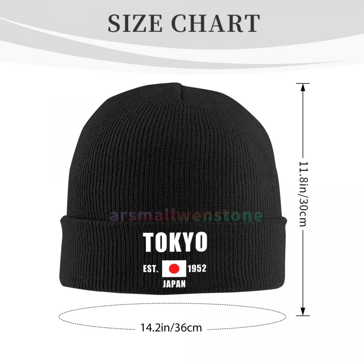 Japan EST.1952 Tokyo Capital Casual Beanie Hat Cap Winter Soft Warm Caps Unisex High Quality Knitted Hat for Women and Men