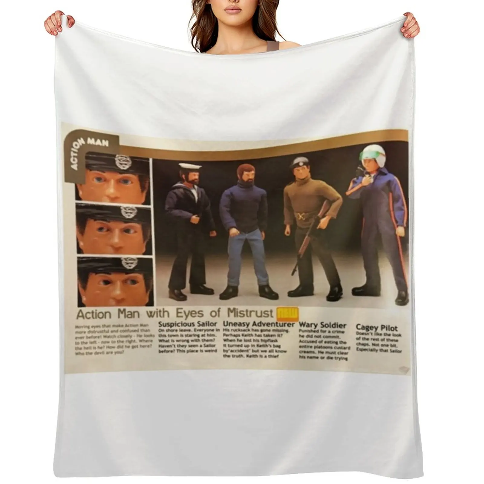 

Action Man T-ShirtAction Man Mistrust Throw Blanket Winter beds anime Hairy Kid'S Blankets