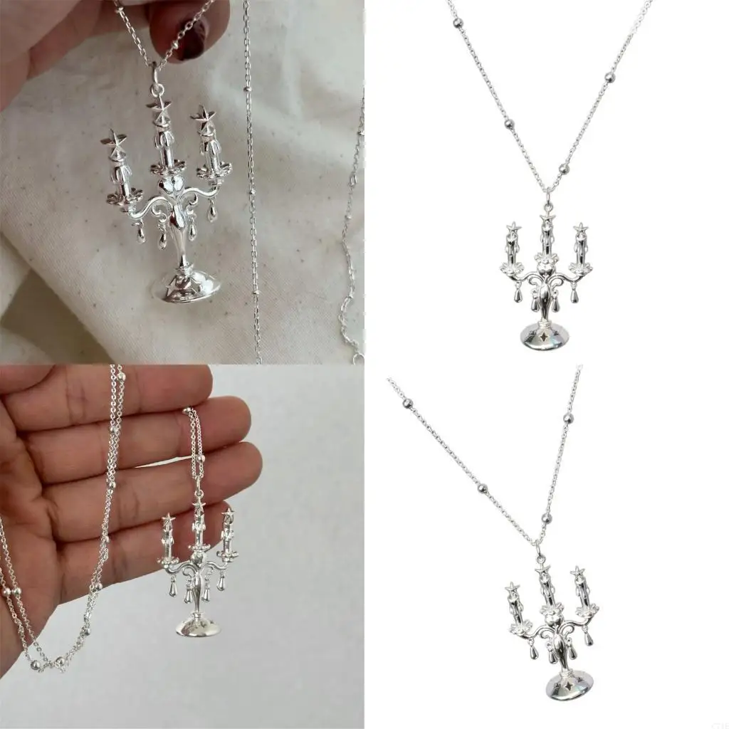 Alloy Star Pendant Necklace with Silver Tone Finish Stylish Accessory