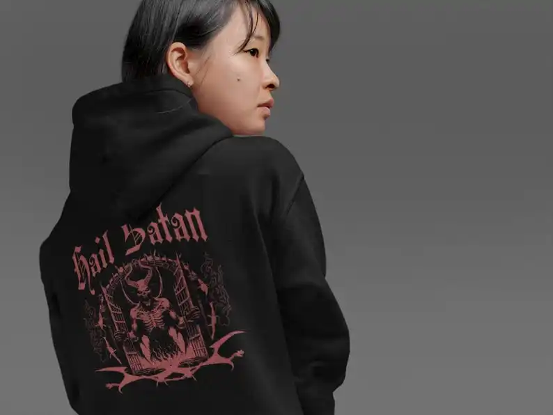 هيل القوطية هوديي القوطية والساحرة هدية لمحبي النمط الداكن، هدية للقوطية، غامض هوديي البلوز الشيطاني #2