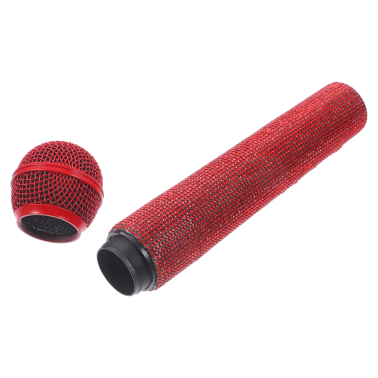 

Simulation Diamond Microphone Realistic Prop Rhinestones Alloy Props for Party Child