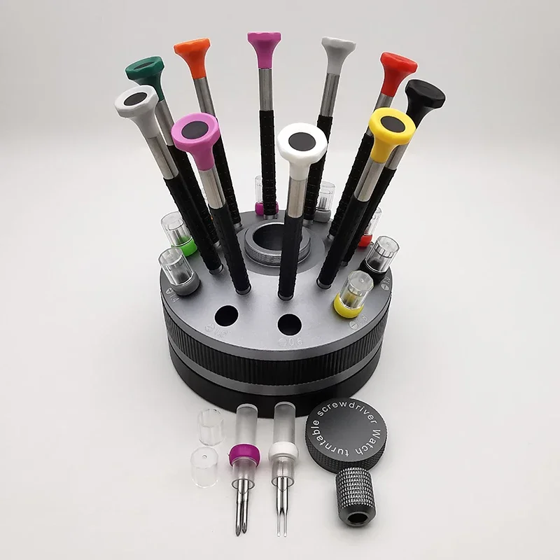 طقم مفك براغي لصانع الساعات من الفولاذ المقاوم للصدأ مكون من 10 قطع، أدوات إصلاح الساعة، مع شفرات احتياطية 20 قطعة