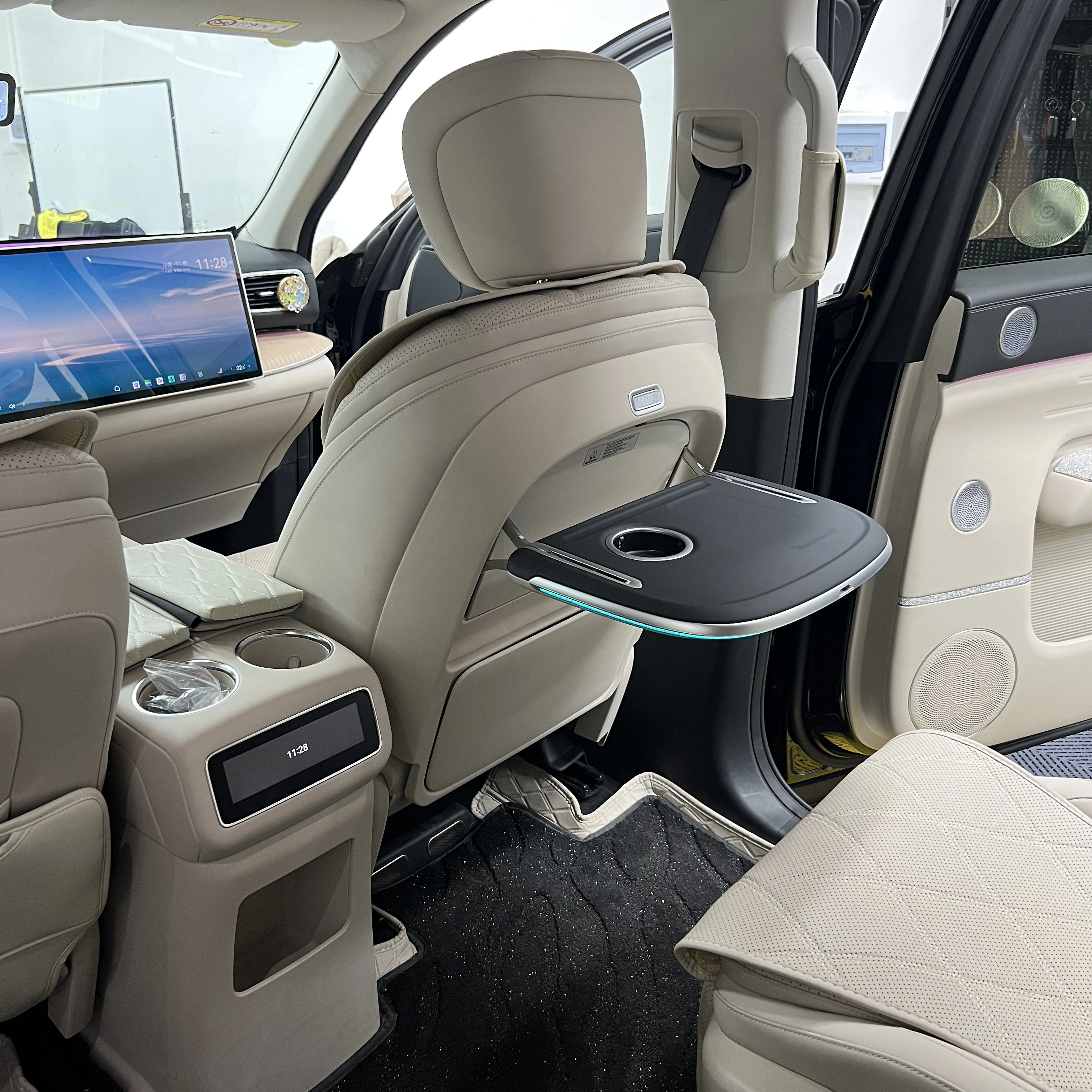 Foldable Electric Small Table Board with Wireless Charging and Ambient Light For Exeed ET8/Exlantix E02 Car Interior Accessories view 3