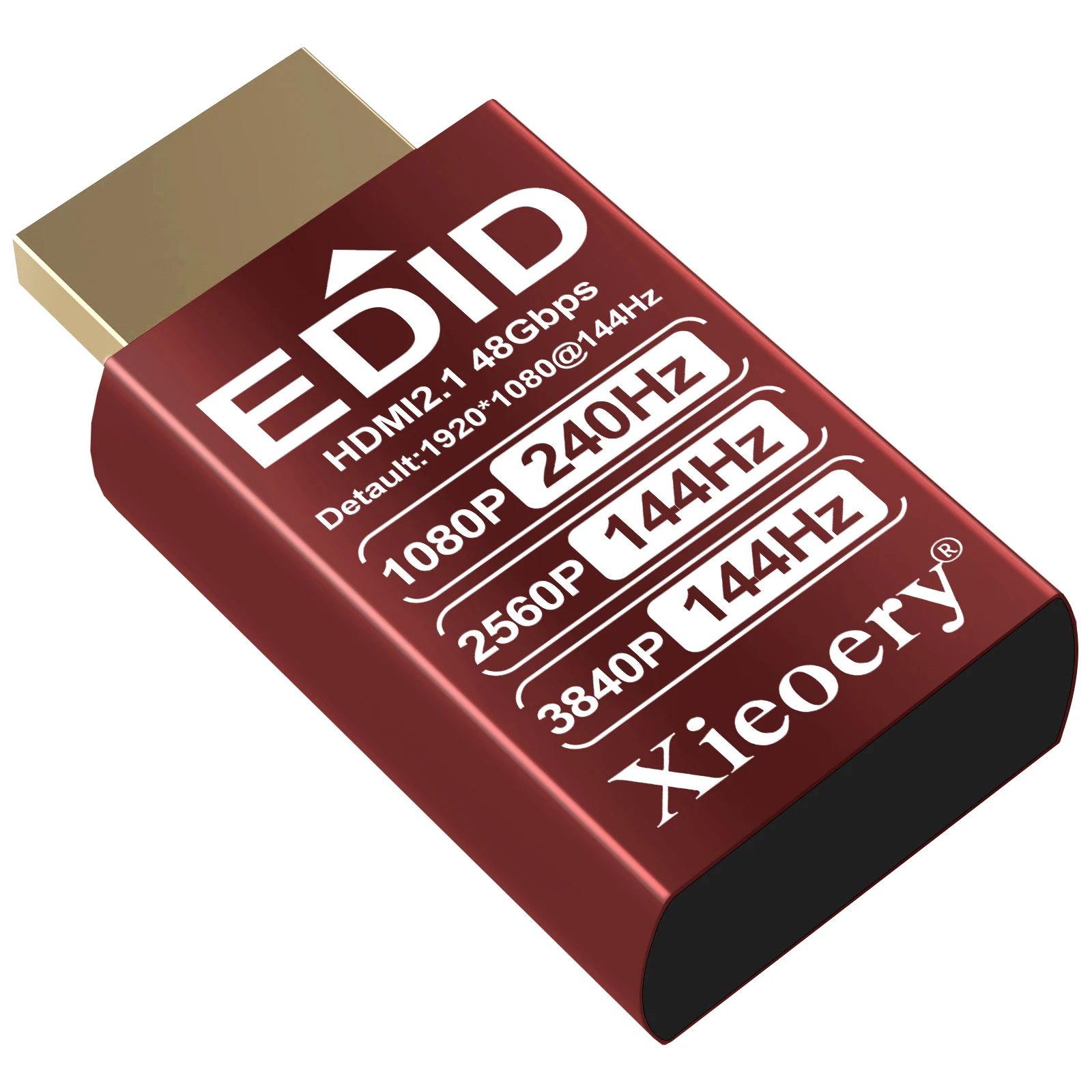 HDMI EDID Emulator Dummy Plug,1080P 144Hz Default HDMI Display Adapter,High Refresh EDID Emulation with Multi-Resolution Support