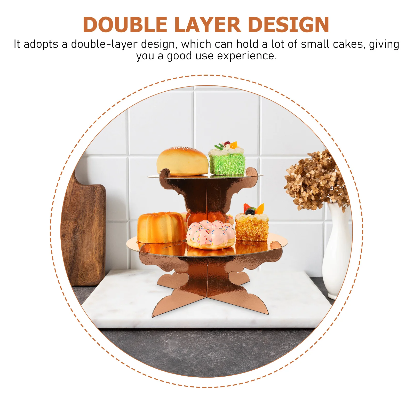 2 قطعة كعكة عرض المدرجات أنيقة متعددة الطبقات كب كيك أصحاب الحلوى رف شاشة لوازم حفلات الزفاف سطح المكتب كعكة حامل #2