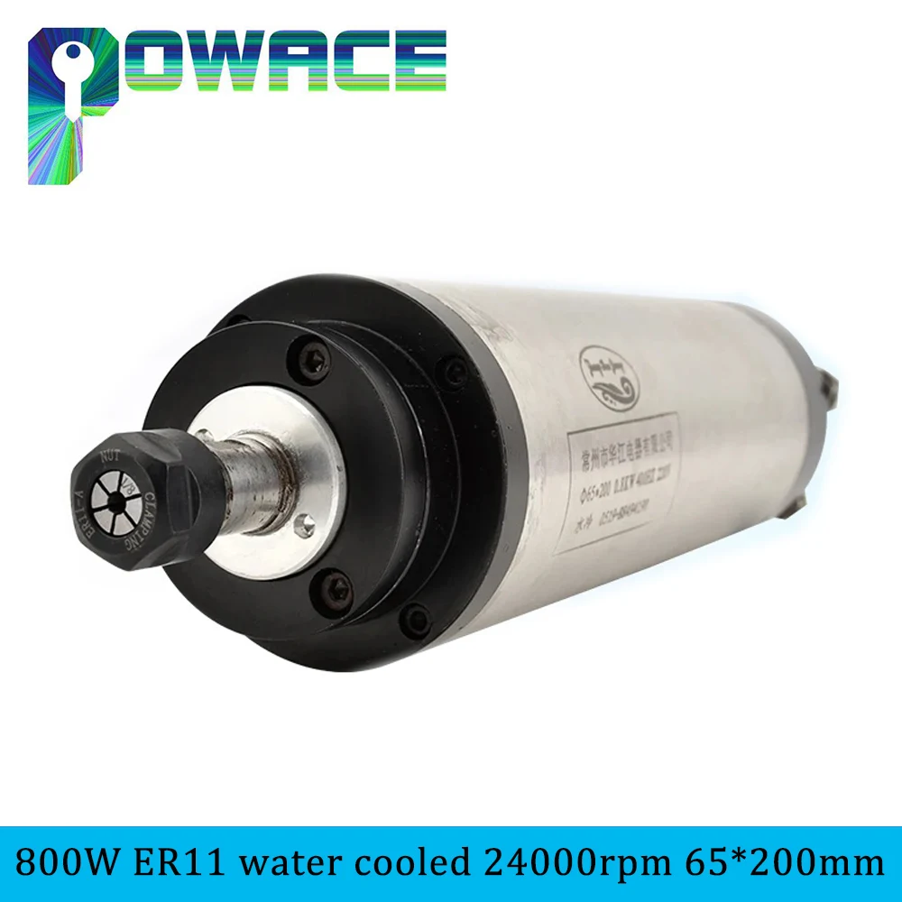 800W ER11 CNC Water Cooled Spindle Motor 6.0A 24000RPM For CNC Wood working Router Engraving Milling Machine