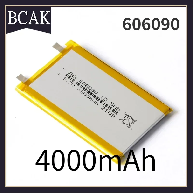 BCAK Style 3.7V 606090 4000mAh Battery Lithium Polymer Rechargeable Cells for GPS PSP DVD Toy Powerbank Power Bank Tablet PC Rob